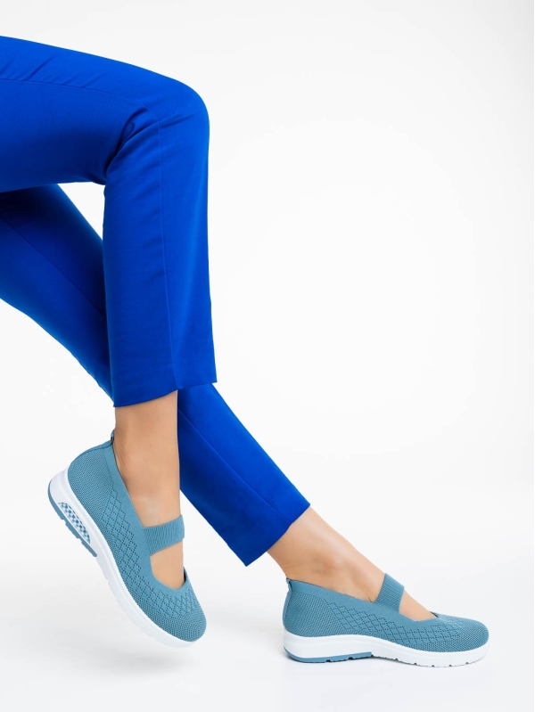 Дамски спортни обувки сини от текстилен материал Renora, 4 - Kalapod.bg