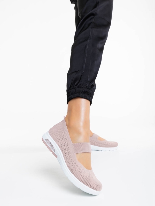 Дамски спортни обувки розови от текстилен материал Renora, 2 - Kalapod.bg