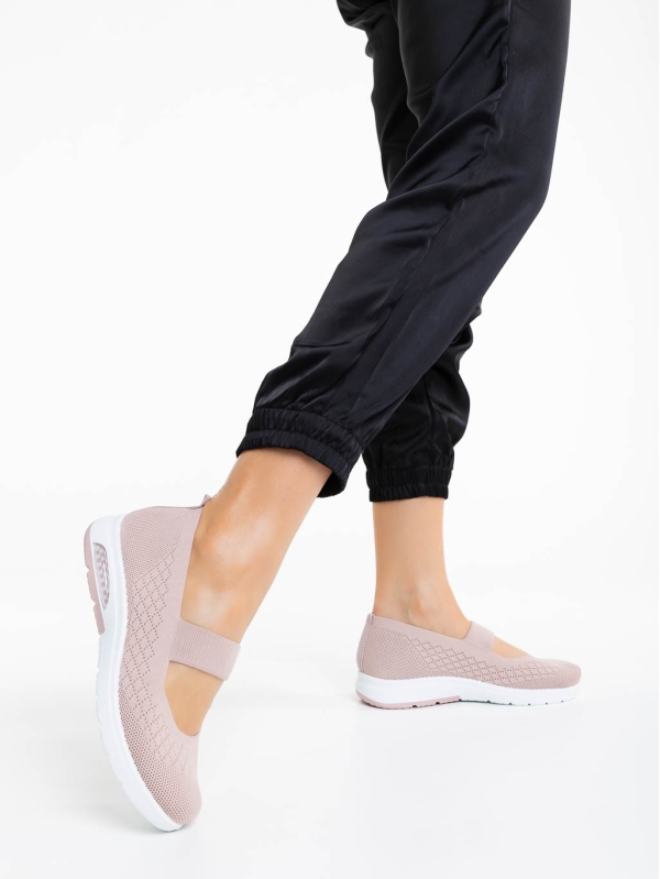Дамски спортни обувки розови от текстилен материал Renora, 3 - Kalapod.bg
