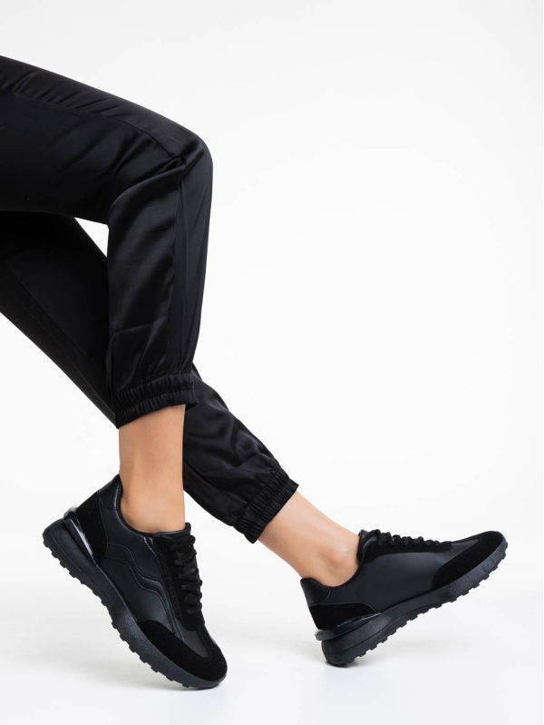 Дамски спортни обувки черни от екологична кожа Dilly, 4 - Kalapod.bg