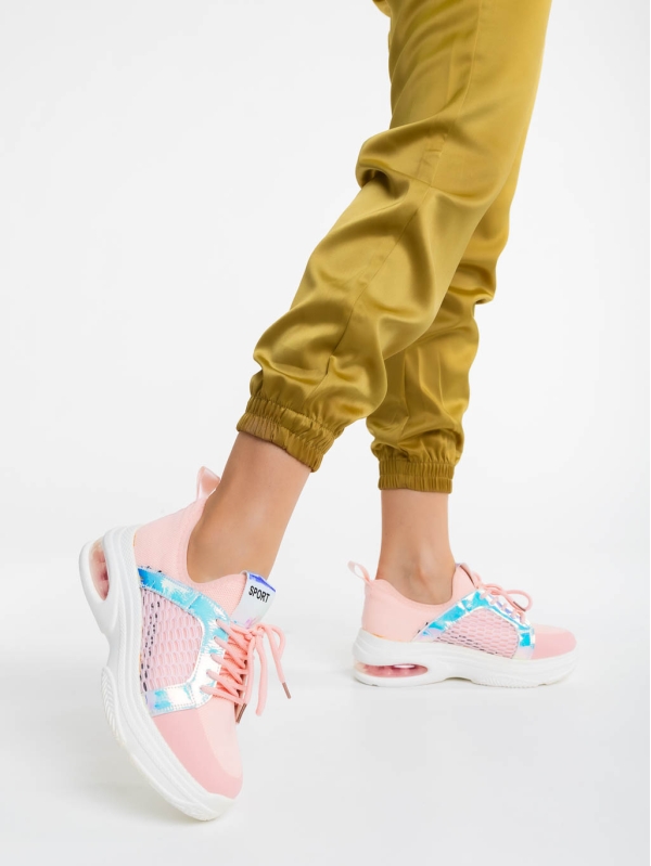 Дамски спортни обувки розови от текстилен материал Doina, 3 - Kalapod.bg