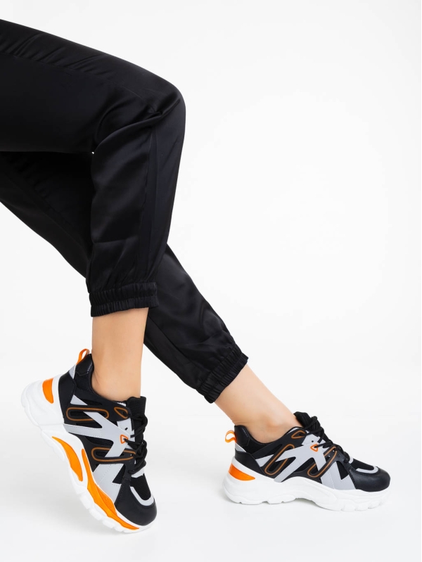 Дамски спортни обувки черни от екологична кожа и текстилен материал Gapo, 4 - Kalapod.bg