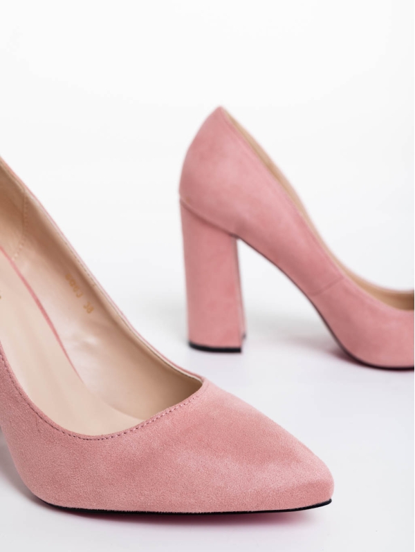 Дамски обувки розови от текстилен материал Odina, 5 - Kalapod.bg