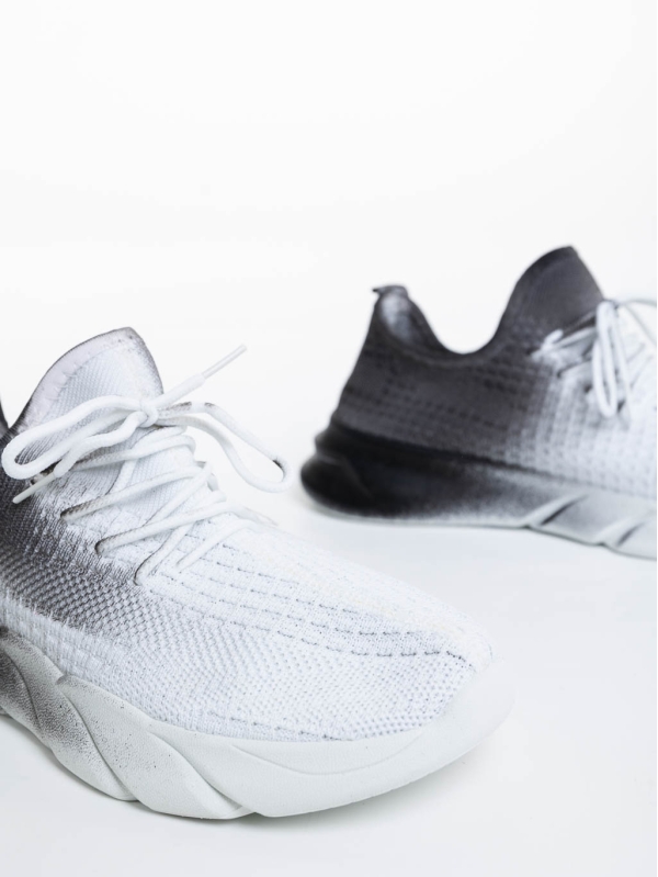 Дамски спортни обувки бели с черно от текстилен материал Lienna, 6 - Kalapod.bg