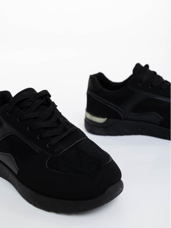 Дамски спортни обувки черни от текстилен материал Laraine, 6 - Kalapod.bg