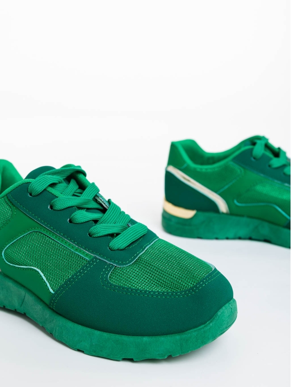 Дамски спортни обувки зелени от текстилен материал Laraine, 6 - Kalapod.bg