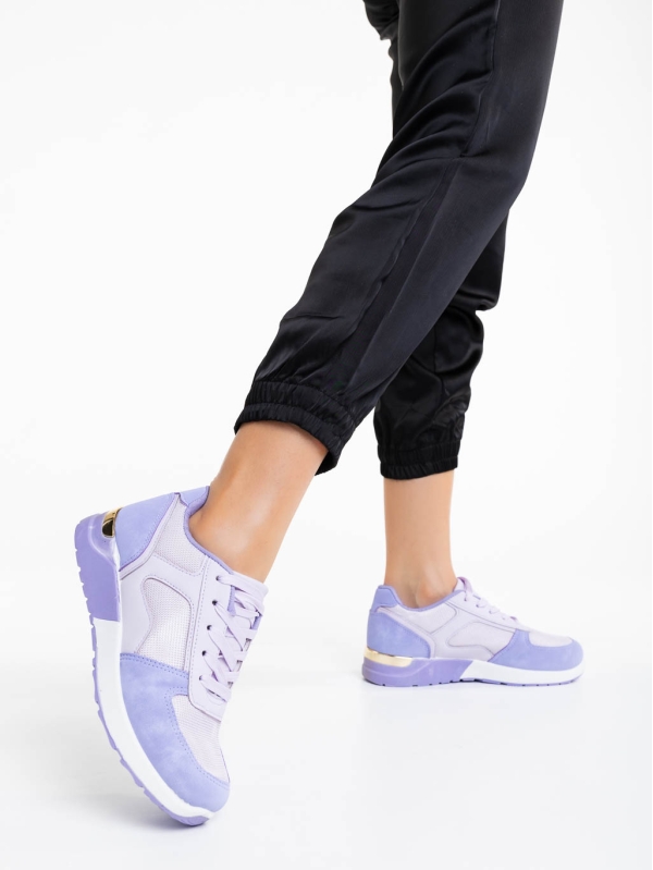 Дамски спортни обувки лилави от текстилен материал Laraine, 3 - Kalapod.bg