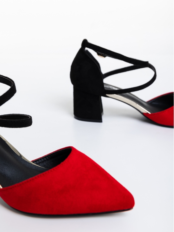 Дамски обувки с тол червени от текстилен материал Sisley, 6 - Kalapod.bg