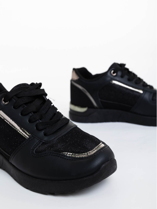 Дамски спортни обувки черни от екологична кожа Litsa, 6 - Kalapod.bg