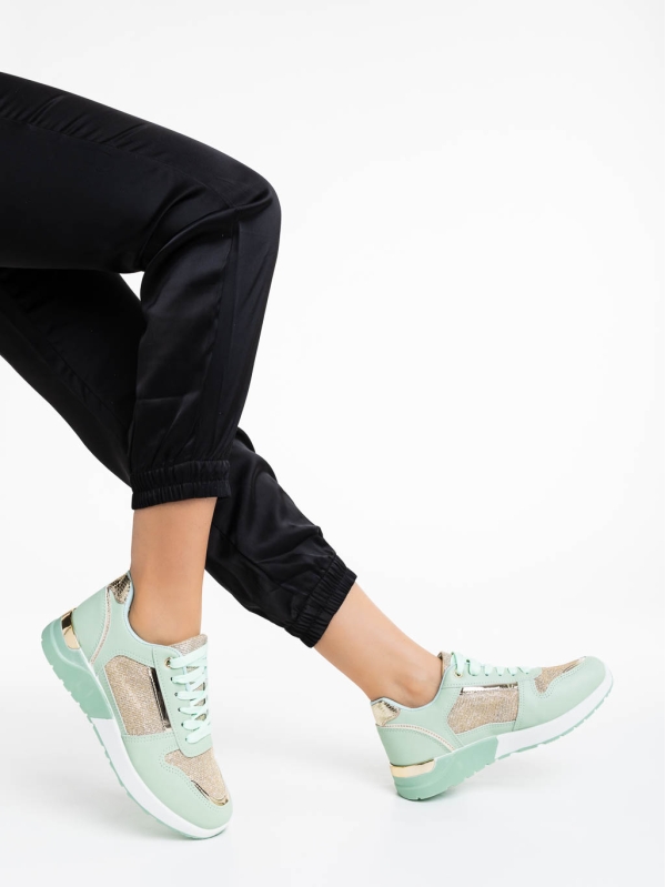 Дамски спортни обувки зелени от екологична кожа Litsa, 3 - Kalapod.bg