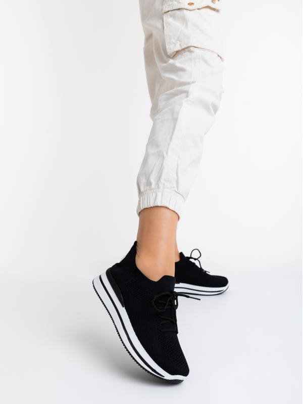 Дамски спортни обувки черни от текстилен материал Taormina, 2 - Kalapod.bg