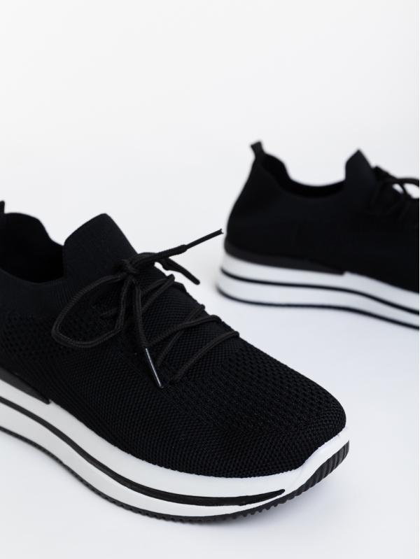 Дамски спортни обувки черни от текстилен материал Taormina, 6 - Kalapod.bg