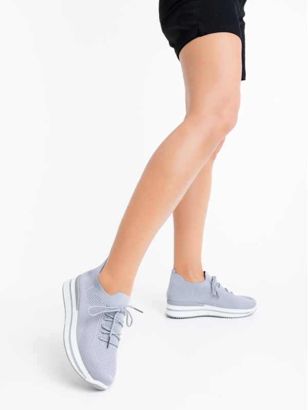 Дамски спортни обувки сиви от текстилен материал Taormina, 3 - Kalapod.bg