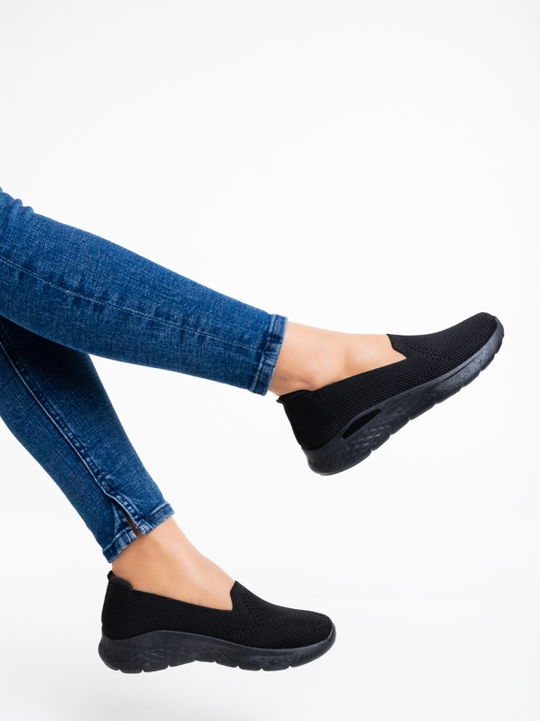 Дамски спортни обувки  черни от текстилен материал Amyna, 5 - Kalapod.bg