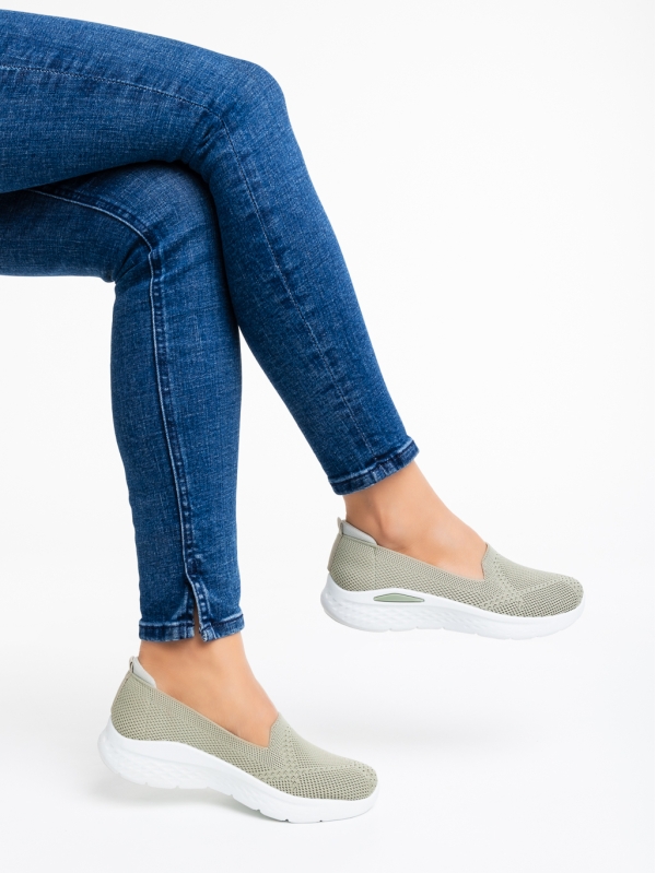 Дамски спортни обувки зелени от текстилен материал Amyna, 2 - Kalapod.bg
