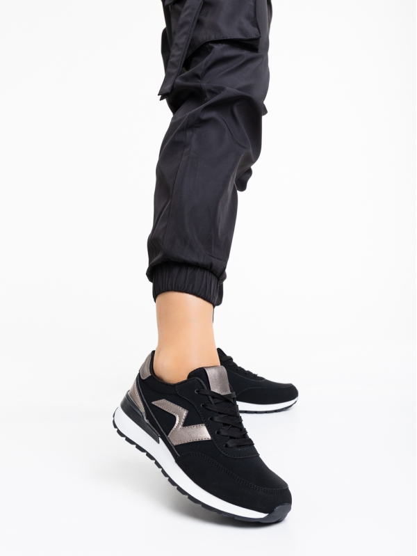 Дамски спортни обувки черни от текстилен материал Capris, 2 - Kalapod.bg