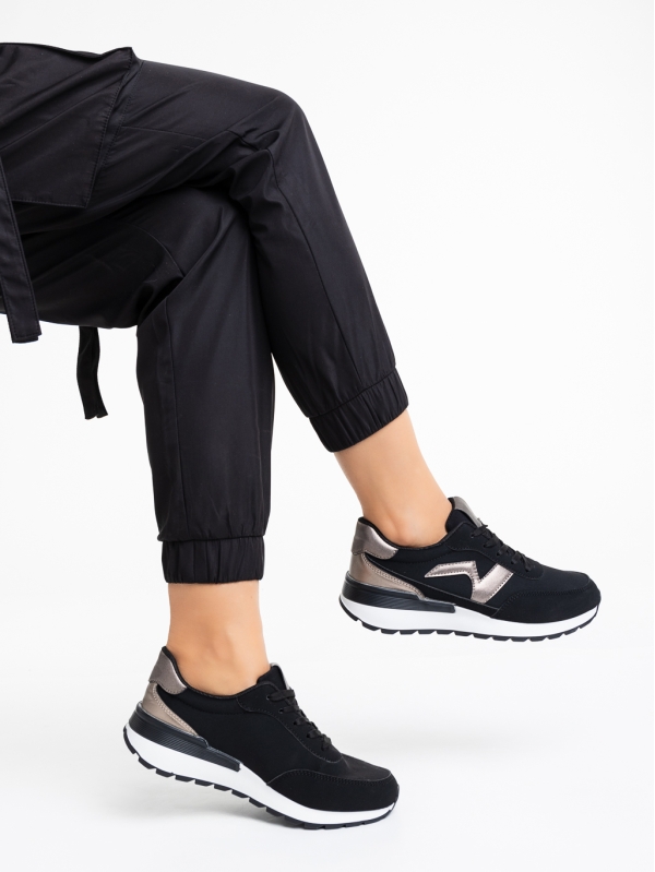 Дамски спортни обувки черни от текстилен материал Capris, 3 - Kalapod.bg