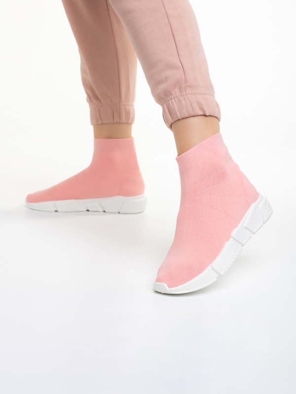 Дамски спортни обувки  розови  от текстилен материал  Barica, 4 - Kalapod.bg