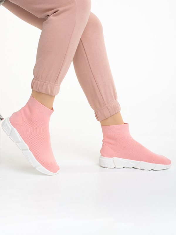 Дамски спортни обувки  розови  от текстилен материал  Barica, 5 - Kalapod.bg