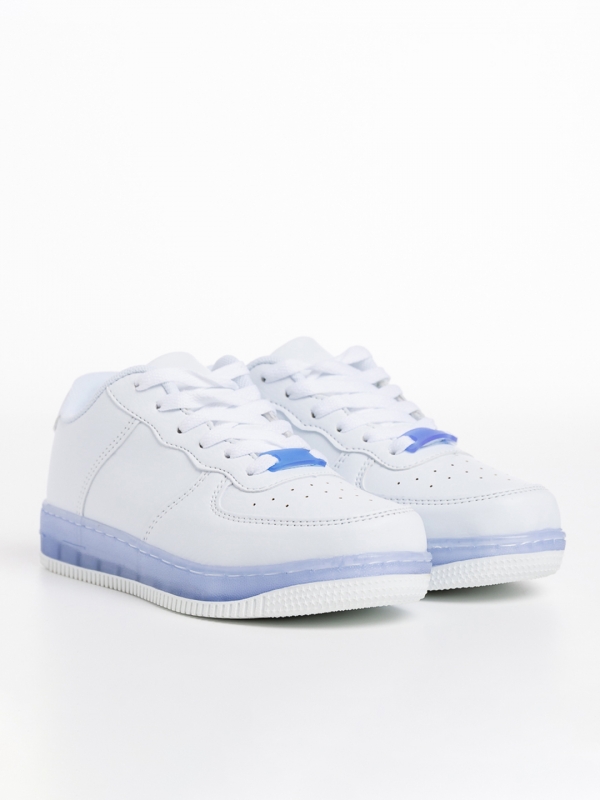 Детски спортни обувки  бели със синьо  от еко кожа  Carsyn - Kalapod.bg