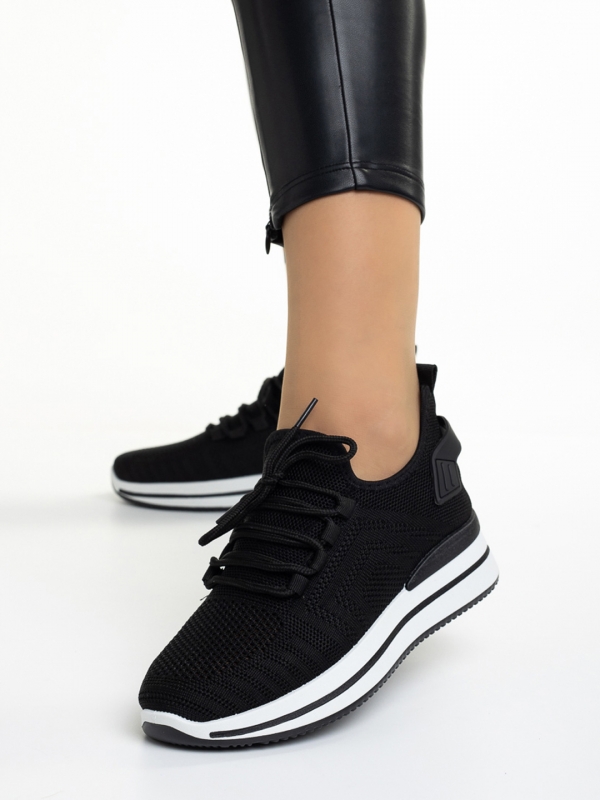 Дамски спортни обувки  черни  от текстилен материал  Aryana, 3 - Kalapod.bg