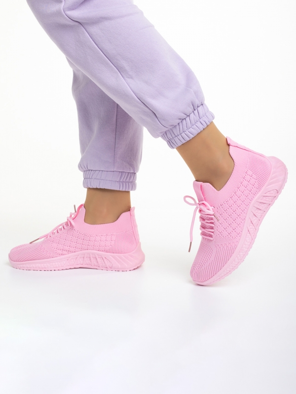 Дамски спортни обувки тъмно розови  от текстилен материал  Kassidy, 3 - Kalapod.bg