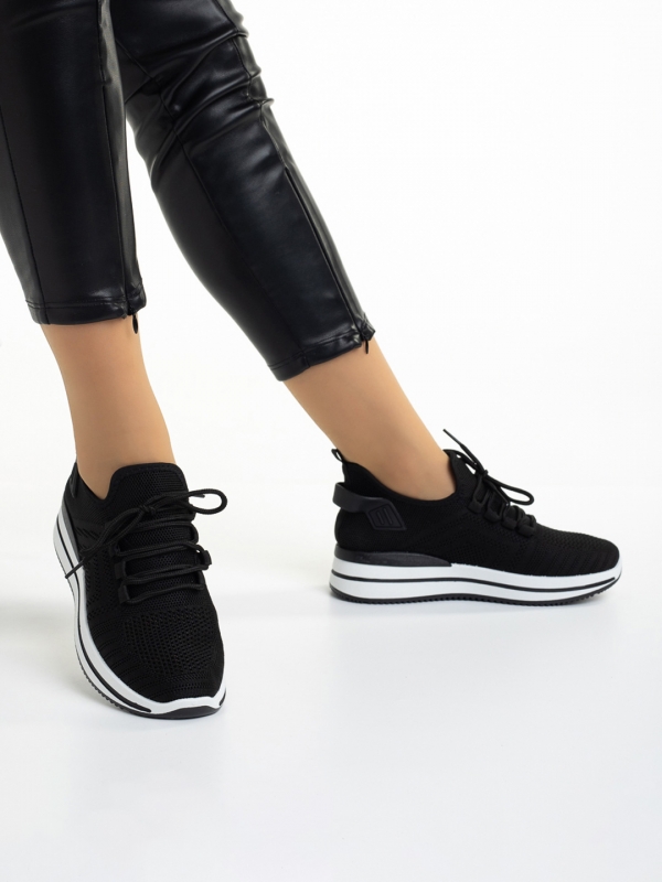 Дамски спортни обувки  черни  от текстилен материал  Aryana, 2 - Kalapod.bg