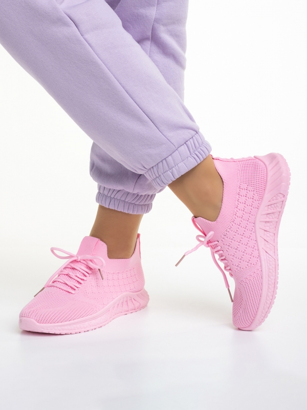 Дамски спортни обувки тъмно розови  от текстилен материал  Kassidy, 4 - Kalapod.bg