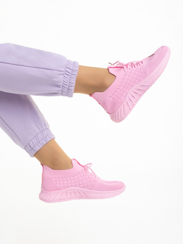 Дамски спортни обувки тъмно розови  от текстилен материал  Kassidy, 5 - Kalapod.bg