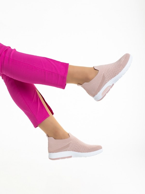 Дамски спортни обувки  розови  от текстилен материал  April, 5 - Kalapod.bg