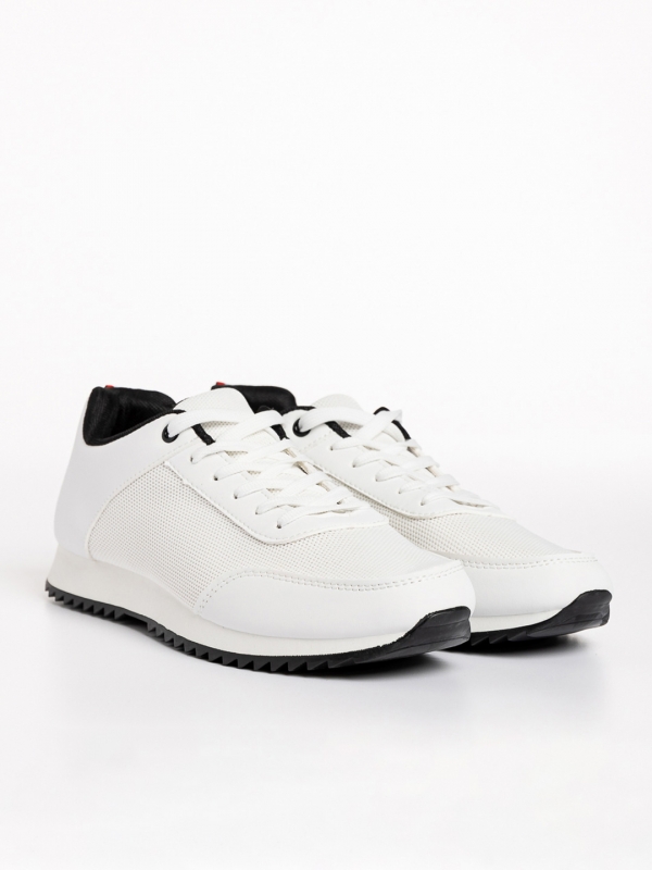 Мъжки спортни обувки бели  от еко кожа и текстилен материал  Zander - Kalapod.bg