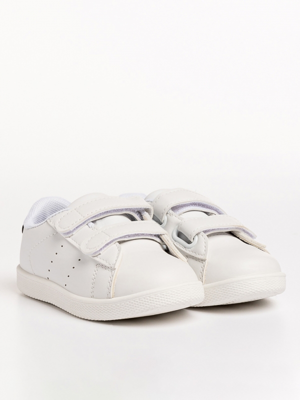 Детски спортни обувки  бели  с тъмно синьо  от еко кожа Barney - Kalapod.bg