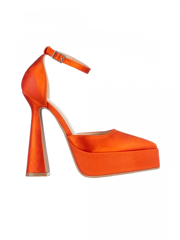 Дамски обувки  оранжеви от текстилен материал  Medeia, 6 - Kalapod.bg