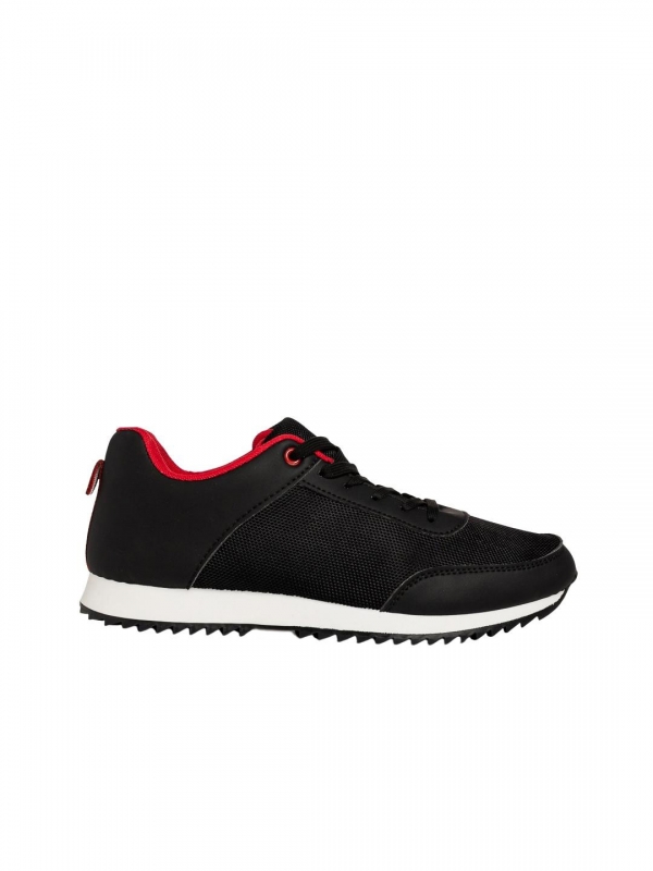 Мъжки спортни обувки  черни  от еко кожа и  текстилен материал Zander, 4 - Kalapod.bg