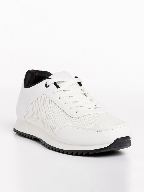 Мъжки спортни обувки бели  от еко кожа и текстилен материал  Zander, 2 - Kalapod.bg