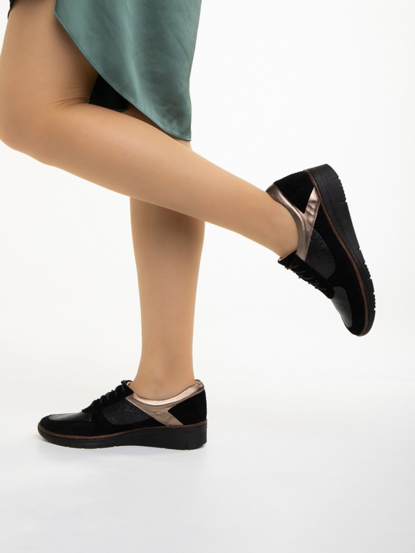 Всекидневни дамски обувки  черни  от естествена кожа Meira, 4 - Kalapod.bg