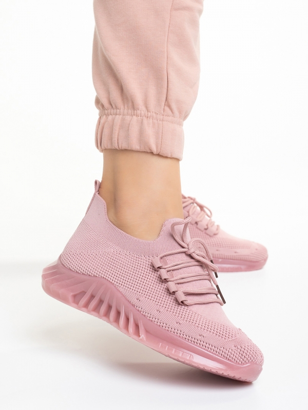 Дамски спортни обувки  розови  от текстилен материал  Nevenca, 2 - Kalapod.bg