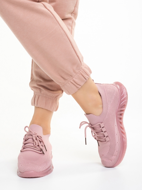 Дамски спортни обувки  розови  от текстилен материал  Nevenca, 3 - Kalapod.bg