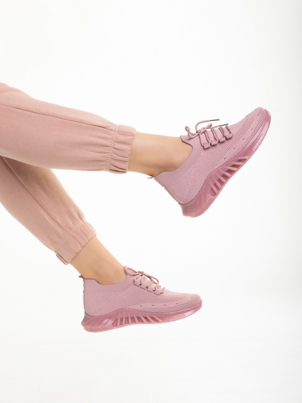 Дамски спортни обувки  розови  от текстилен материал  Nevenca, 5 - Kalapod.bg
