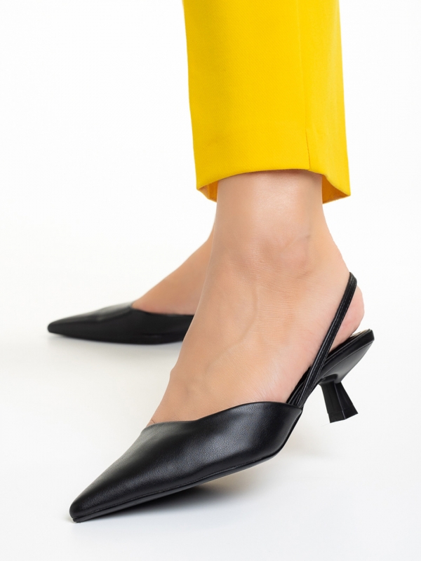 Дамски обувки  черни  от еко кожа  Arete, 2 - Kalapod.bg