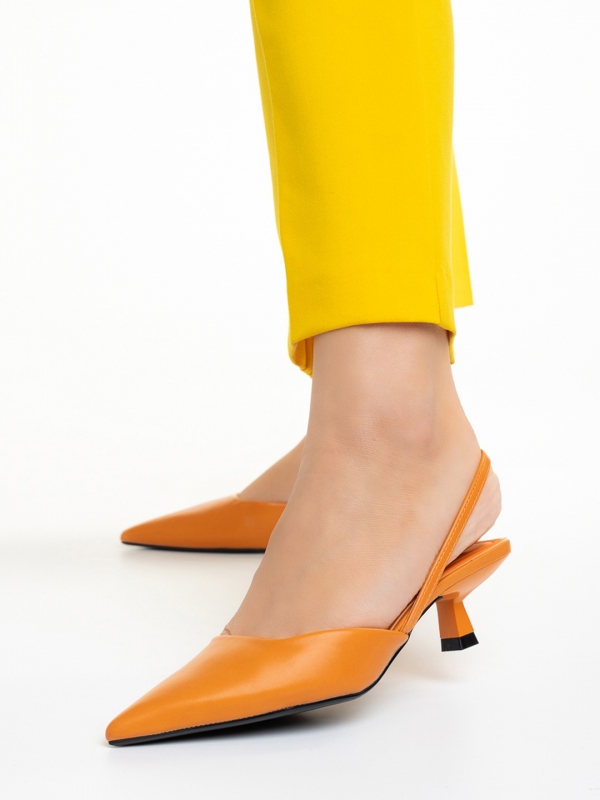 Дамски обувки  оранжеви от еко кожа  Arete, 2 - Kalapod.bg