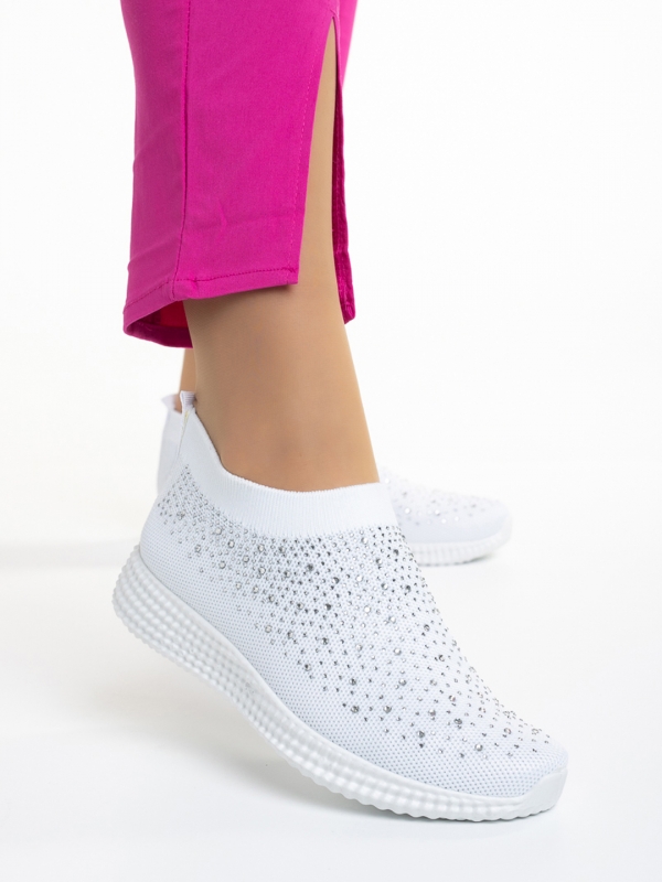 Дамски спортни обувки  бели от текстилен материал  Sorrel, 2 - Kalapod.bg