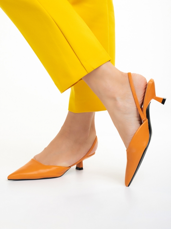Дамски обувки  оранжеви от еко кожа  Arete, 3 - Kalapod.bg