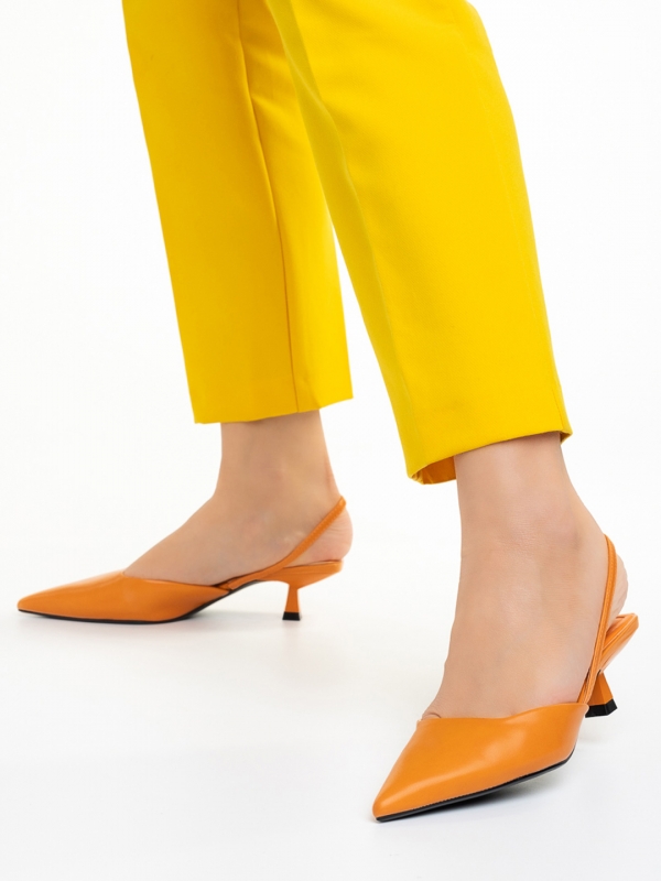 Дамски обувки  оранжеви от еко кожа  Arete, 4 - Kalapod.bg