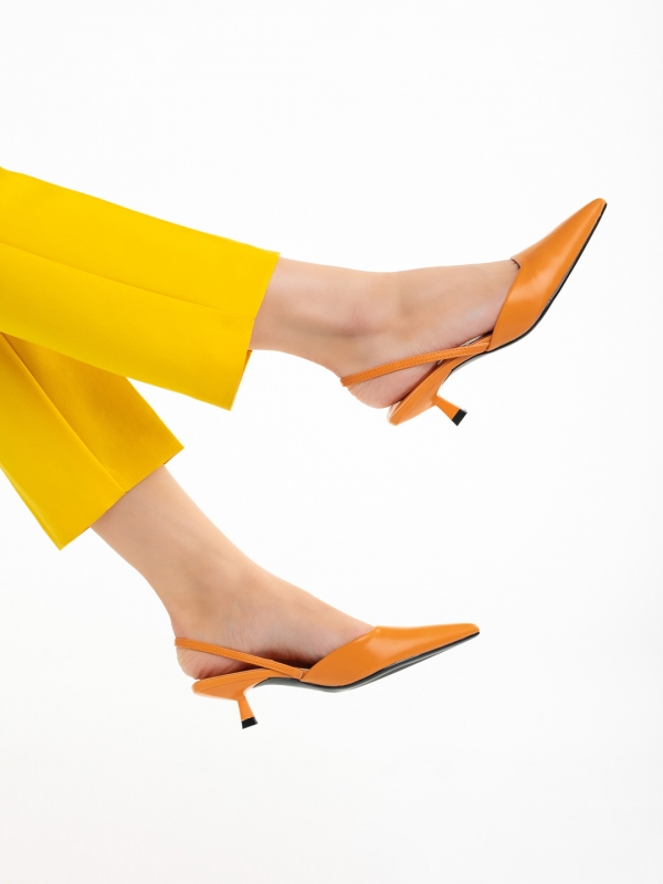 Дамски обувки  оранжеви от еко кожа  Arete, 5 - Kalapod.bg