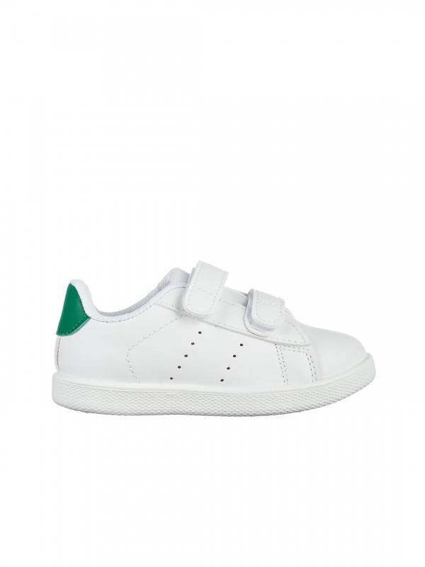 Детски спортни обувки  бели със зелено от еко кожа  Frost, 4 - Kalapod.bg