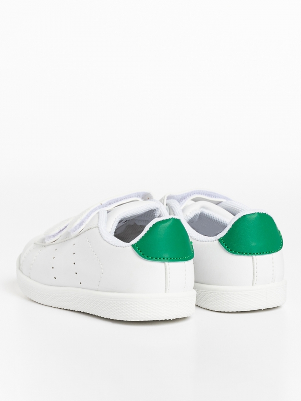 Детски спортни обувки  бели със зелено от еко кожа  Frost, 3 - Kalapod.bg