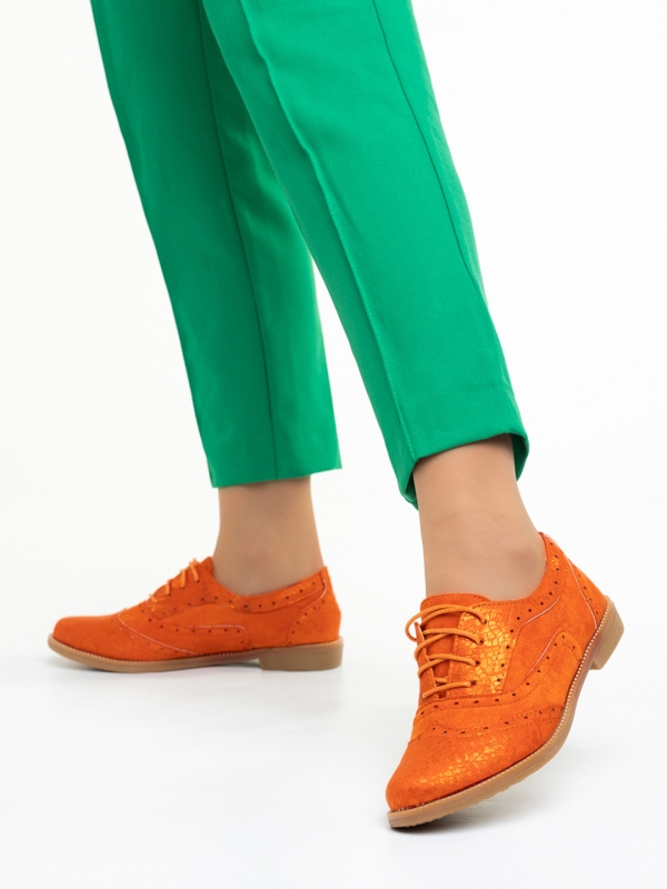Дамски обувки  оранжеви  от еко кожа Ragna, 2 - Kalapod.bg