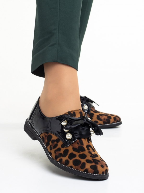 Дамски обувки  леопардови от еко кожа и текстилен материал  Sarai, 3 - Kalapod.bg