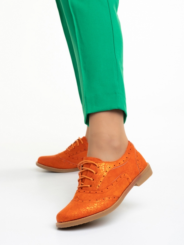 Дамски обувки  оранжеви  от еко кожа Ragna, 3 - Kalapod.bg